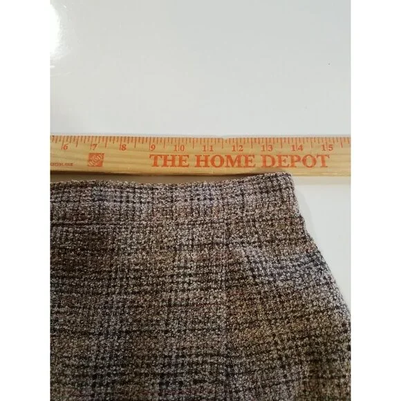Vtg Skirt Blazer Suit Brown Tweed 5 Button Decorative Trim Faux Wrap Skirt Midi - Picture 8 of 16